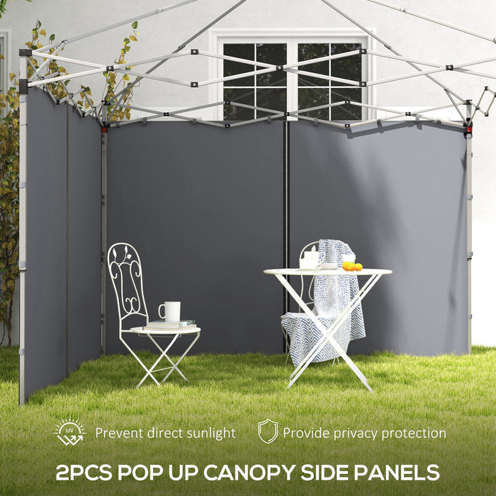 Gazebo Side Panels Replacement 2-Pack - Zippered Doors, Fits 3x3m & 3x6m Pop-Up Structures, Light Grey - Ideal for Outdoor Shelter and Privacy