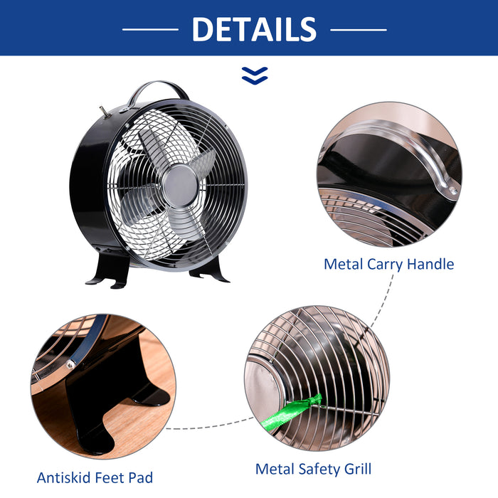 Electric 26cm Desk Fan with 2 Speeds and Safety Guard - Anti-Slip Portable Cooling Fan for Home and Office - Ideal for Bedroom Spaces and Personal Use