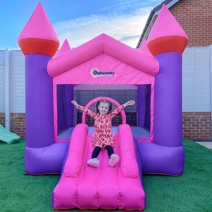 Kids Bounce Castle House - Inflatable Trampoline and Slide Combo with Inflator - Perfect Play Area for Children Aged 3-12 Years, Multicolor, Large Size 3.5 x 2.5 x 2.7m