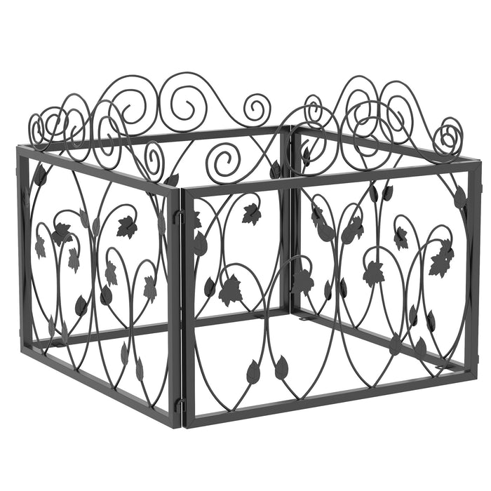 Metal Wire Garden Fencing 4-Pack - Scroll Design Flower Border Edging with Animal Barrier Features - Enhances Landscape and Protects Gardens