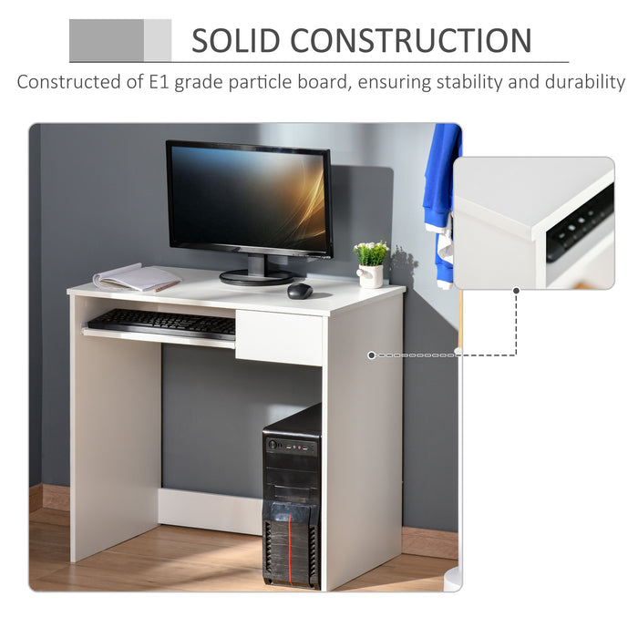 Compact PC Desk with Keyboard Tray - Space-Saving Writing, Study, & Gaming Station - Ideal for Home Office and Small Spaces