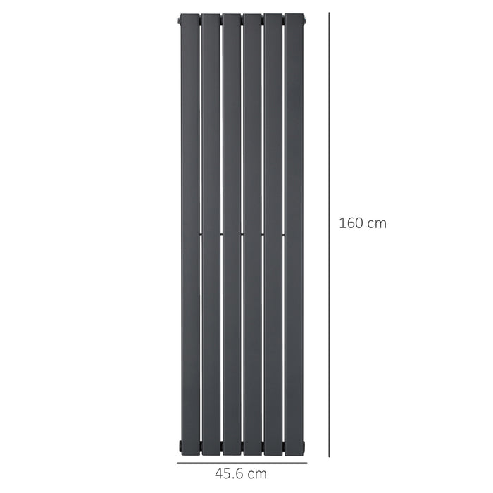 Space Heater 46x160cm - Water-Filled Quick Warm-Up Horizontal Designer Radiator - Ideal for Living Rooms, Studies, and Bathrooms in Grey