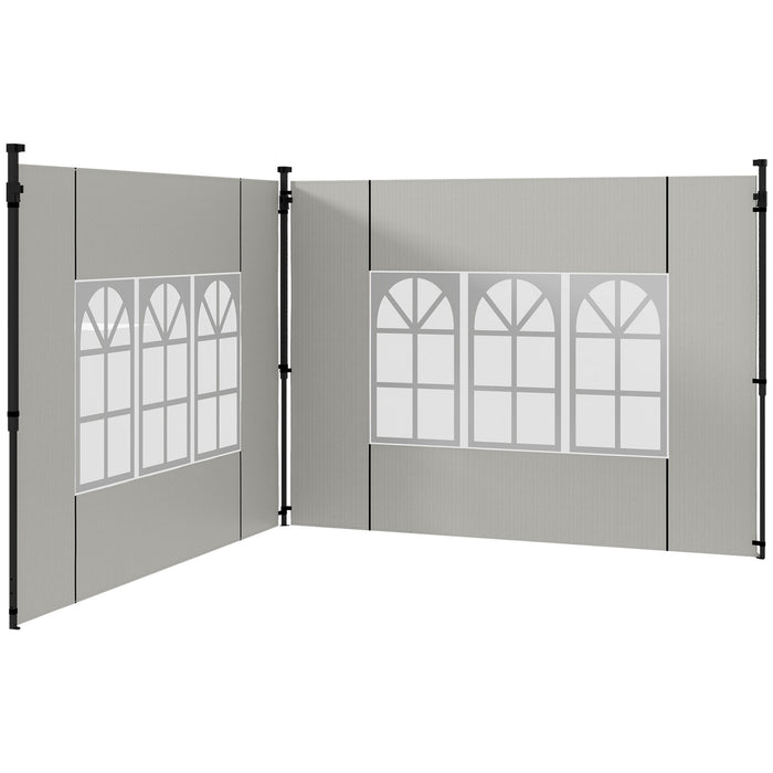 Gazebo Side Panel Replacements with Windows - Fits 3x3m & 3x6m Canopies, 2-Pack in White - Enhances Privacy & Protection for Outdoor Events