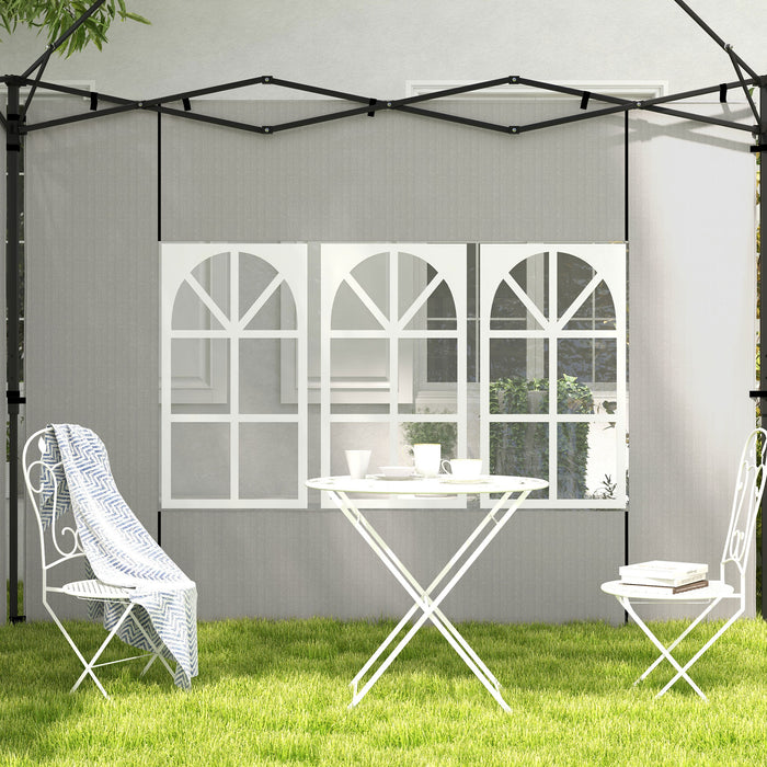 Gazebo Side Panel Replacements with Windows - Fits 3x3m & 3x6m Canopies, 2-Pack in White - Enhances Privacy & Protection for Outdoor Events