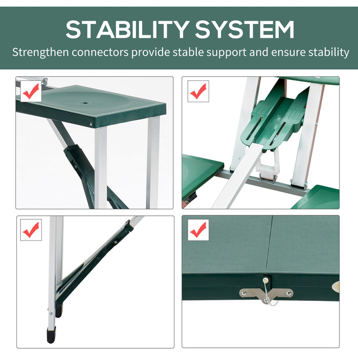 Aluminum Folding Camping Table and Stool Set - Lightweight, Portable Bench for Outdoor Picnic, Garden & BBQ - Ideal for Campers and Tailgating Events