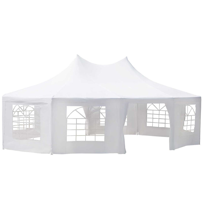 Waterproof Marquee Canopy 8.9x6.5m - Durable Outdoor Event Shelter in White - Ideal for Weddings and Garden Parties