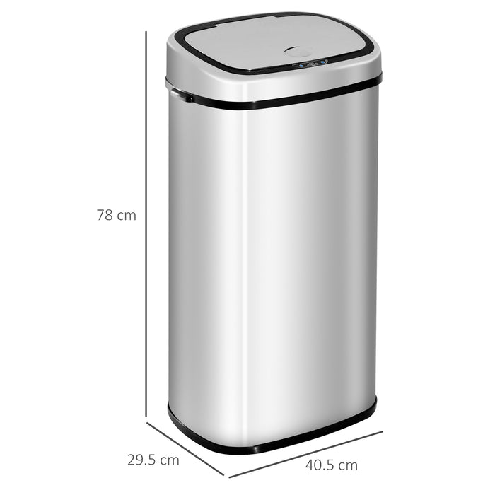 Automatic Sensor Kitchen Trash Can, 68L - Stainless Steel, Touchless Lid Operation - Convenient Waste Disposal for Home & Office