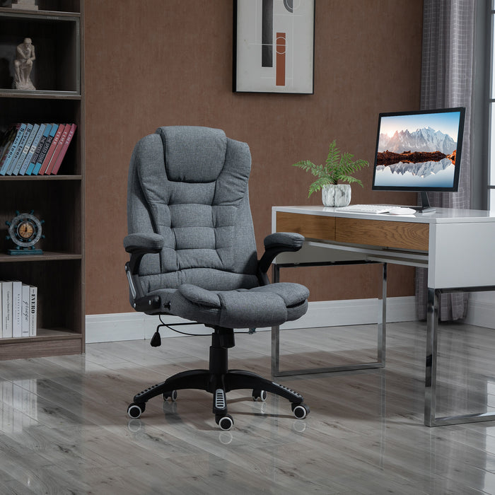 Ergonomic Swivel Chair with Armrests - Comfortable Adjustable & Reclining Office Desk Chair, Dark Grey - Ideal for Home Office and Long Working Hours