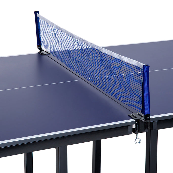 Compact Foldable Table Tennis Set - Black & Blue Mini Ping Pong Table with Accessories - Ideal for Small Spaces & Entertainment