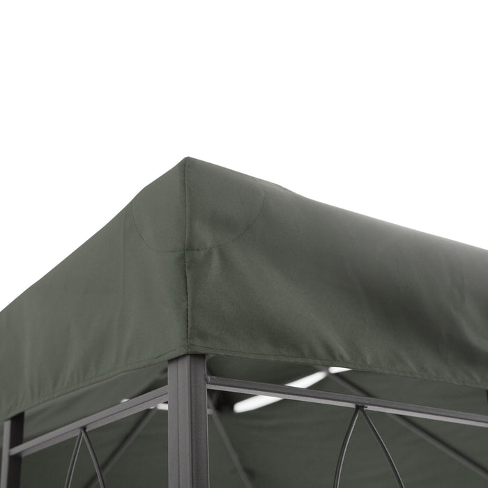 3x4m Gazebo Canopy Replacement - UV-Protective 2-Tier Top Patio Awning, Deep Grey - Ideal for Outdoor Shelter and Garden Enhancement