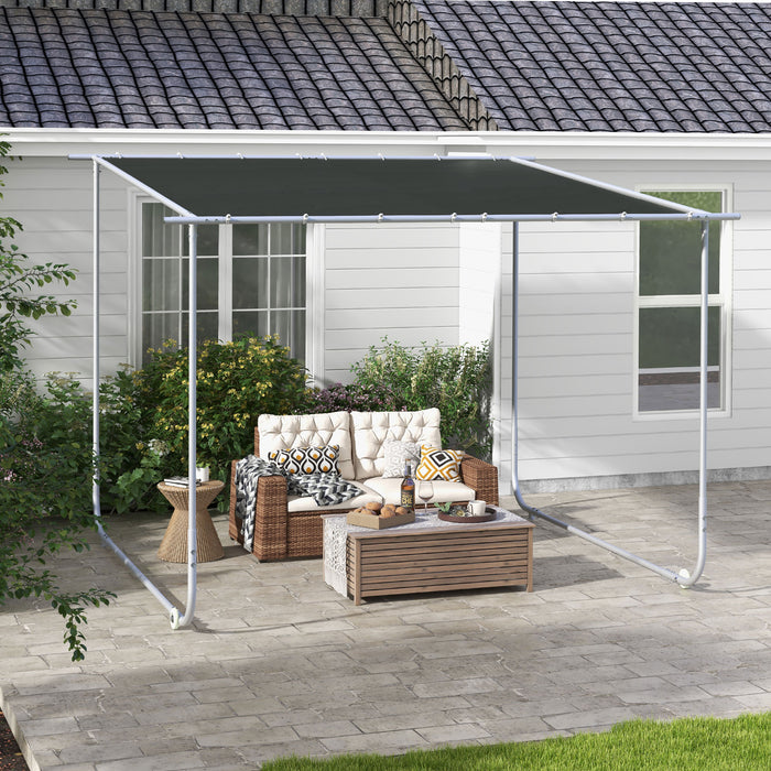 Portable 3x3m Garden Pergola Kit with Wheels - Steel Frame Outdoor Gazebo, UV-Resistant, Includes Sandbags - Ideal for Patio Shading and Entertaining