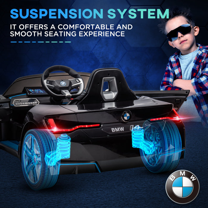BMW i4 Licensed Electric Ride-On Car - 12V Kids' Battery-Powered Vehicle with Remote, Music, Horn, and Headlights - Portable Playtime Adventure for Children