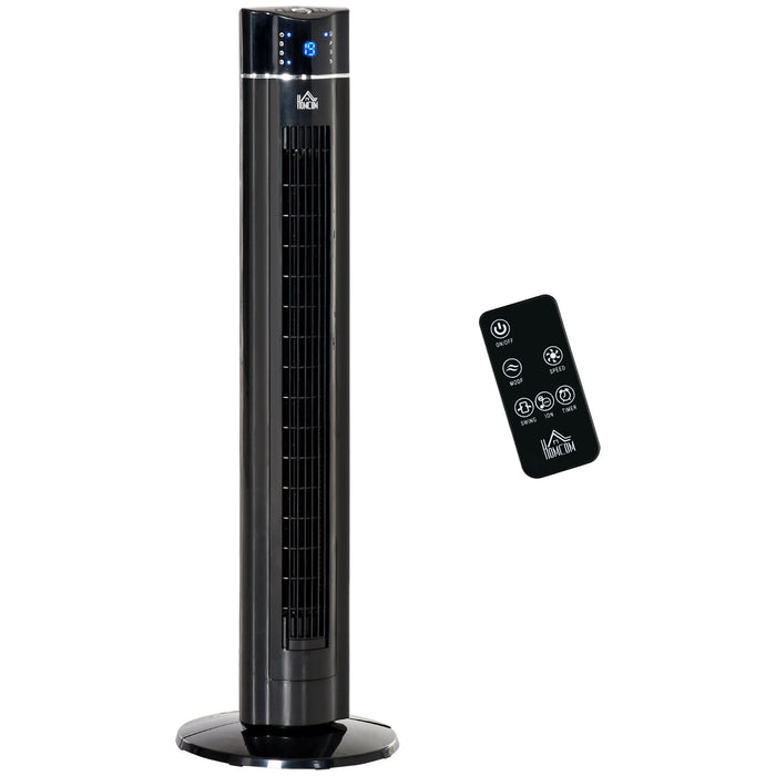 Anion 42" Tower Fan - Bedroom Cooling with Oscillating Function, 3 Speed Settings, 8-Hour Timer, LED Display - Includes Remote Control for Easy Operation