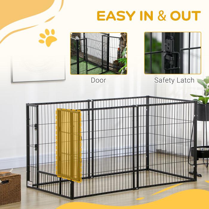 Heavy Duty 6-Panel Pet Playpen 82.5-150 cm x 81 cm - Adjustable Exercise Enclosure for Dogs - Ideal for Small to Medium Breeds