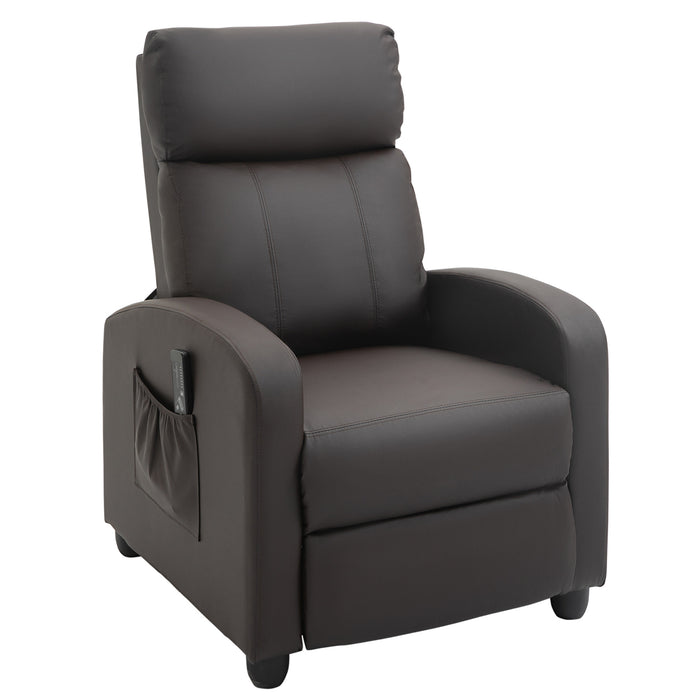 Luxurious PU Leather Recliner - Massage Sofa Chair with Footrest and Remote Control - Ideal for Living Room, Bedroom, and Home Theater Comfort