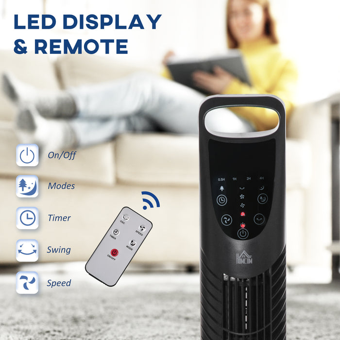 36'' Freestanding Tower Fan with LED Display - 3 Speeds, 3 Modes, 70° Oscillation, 7.5-Hour Timer, 5M Remote Control – Ideal for Home & Office Comfort