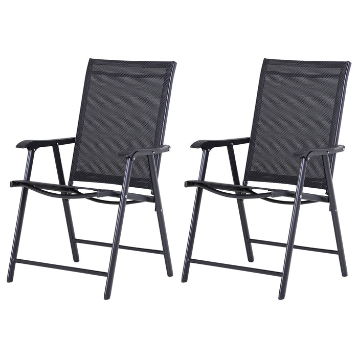 Foldable Metal Garden Chairs, Set of 2 - Outdoor Patio Furniture for Dining and Seating - Perfect for Backyard, Park, and Yard Spaces