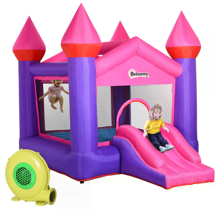 Kids Bounce Castle House - Inflatable Trampoline and Slide Combo with Inflator - Perfect Play Area for Children Aged 3-12 Years, Multicolor, Large Size 3.5 x 2.5 x 2.7m