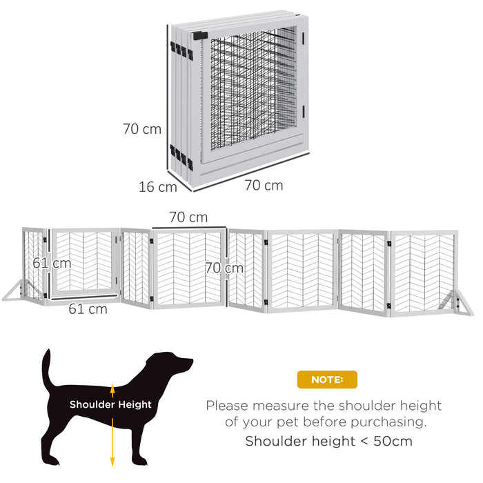 Foldable 8-Panel Pet Playpen with Stability Feet - Ideal for Home, Doorways & Stairs Use - Perfect for Small to Medium Dogs, White