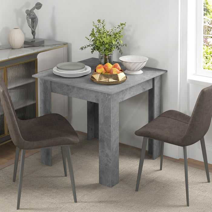 Modern Square Dining Table with Faux Cement Finish - Stylish Space-Saving Furniture for Dining Rooms - Ideal for Small Spaces and Cozy Dinners