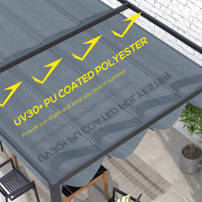 Retractable Pergola Sun Shade Cover - UV30+ Protection, 3 x 2.15m, Dark Grey - Ideal for Outdoor Comfort and Sun Control