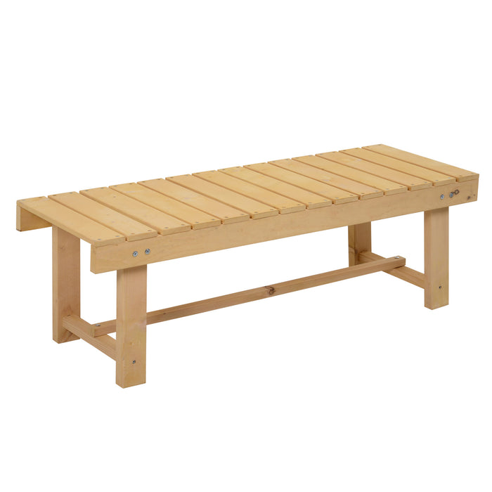 Outdoor Garden Wooden Bench - 2-Seater Patio Loveseat in Natural Fir, 110L x 38W x 35H cm - Ideal for Indoor and Outdoor Relaxation