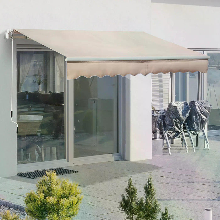 Aluminium Frame Outdoor Window Awning - Durable Patio Sun Shade Canopy with UV Protection, Hand Crank, 3x2m, Lightweight - Ideal Garden Shelter for Residential Use