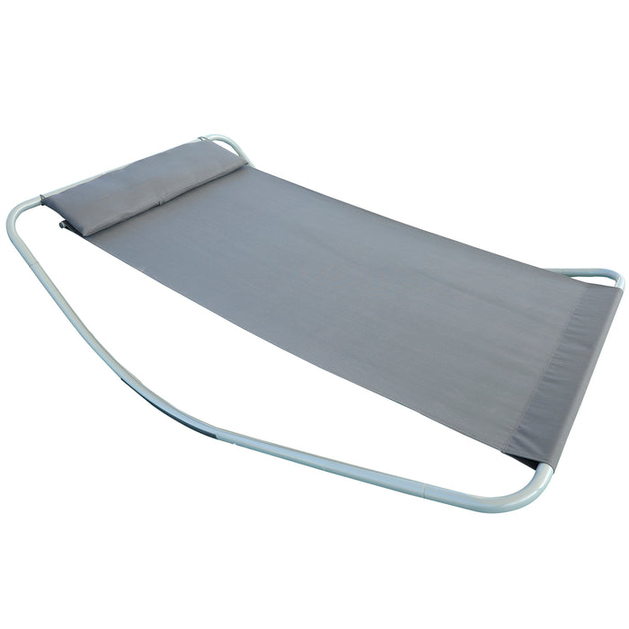 Rocking Hammock Bed in Grey - Single Sleeper Outdoor Furniture with Soothing Motion - Ideal for Patio Relaxation and Comfort