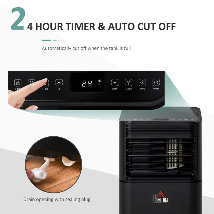 9000 BTU 4-In-1 Portable Air Conditioner - Cooling, Dehumidifying, Ventilating with Fan - Includes Remote, LED Display, 24-Hour Timer, Auto Shut-Down, Ideal for Small Spaces