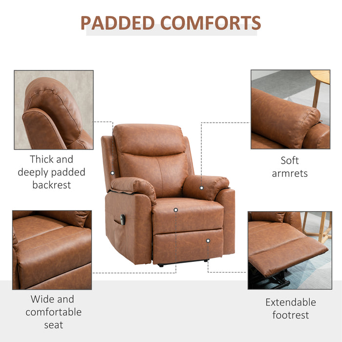 Power Lift Chair Electric Riser - Elderly-Friendly Faux Leather Reclining Armchair with Remote and Side Pocket - Ideal Comfort Aid for the Elderly