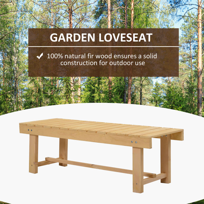 Patio Loveseat Fir Garden Bench - 2-Seater Indoor/Outdoor Wood Seating 110L x 38W cm - Perfect for Couples & Cozy Spaces