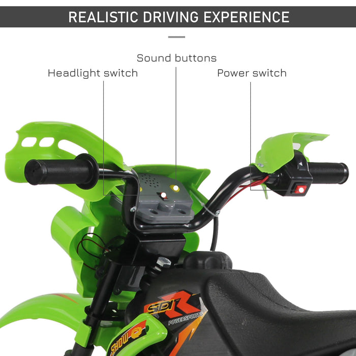 Kids Electric Motorbike - 6V Battery-Powered Ride-On Motorcycle, Green - Perfect for Young Adventurers