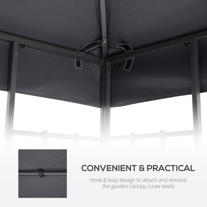 Gazebo Canopy Replacement Roof - 3x3m Deep Grey Top Cover, Weather-Resistant - Ideal for Outdoor Events and Garden Shade