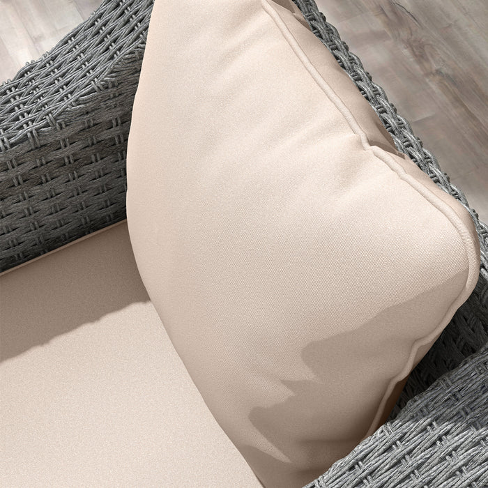 Beige Indoor/Outdoor Chair Cushion - 1-Piece Back and Seat Pillow for Patio Comfort - Perfect for Sprucing Up Garden Seating