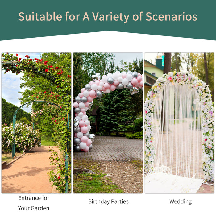 Elegant Metal Garden Rose Arch - Sturdy Arbour Trellis for Climbing Plants & Wedding Decorations - Ideal for Outdoor Events and Garden Entrances