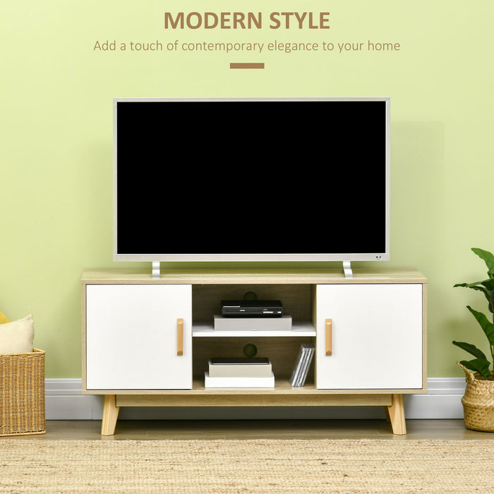 Modern Entertainment Center - Storage-Friendly TV Stand with Shelves & Doors, Fits 55" TVs - Ideal for Living Room or Bedroom Decor