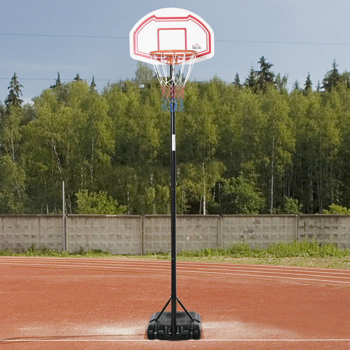 Portable Outdoor Basketball Hoop - Adjustable Height Stand with Sturdy Rim and Wheels - Ideal for Home Courts and Driveway Play