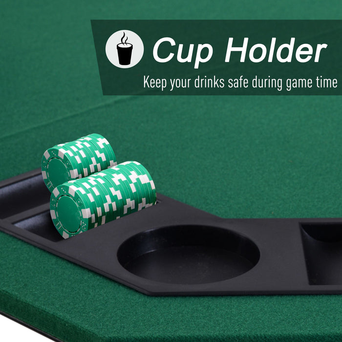 Foldable 48" Poker Table with Carrying Bag - Portable Casino-Style Gaming - Ideal for Home Poker Nights and Tournaments