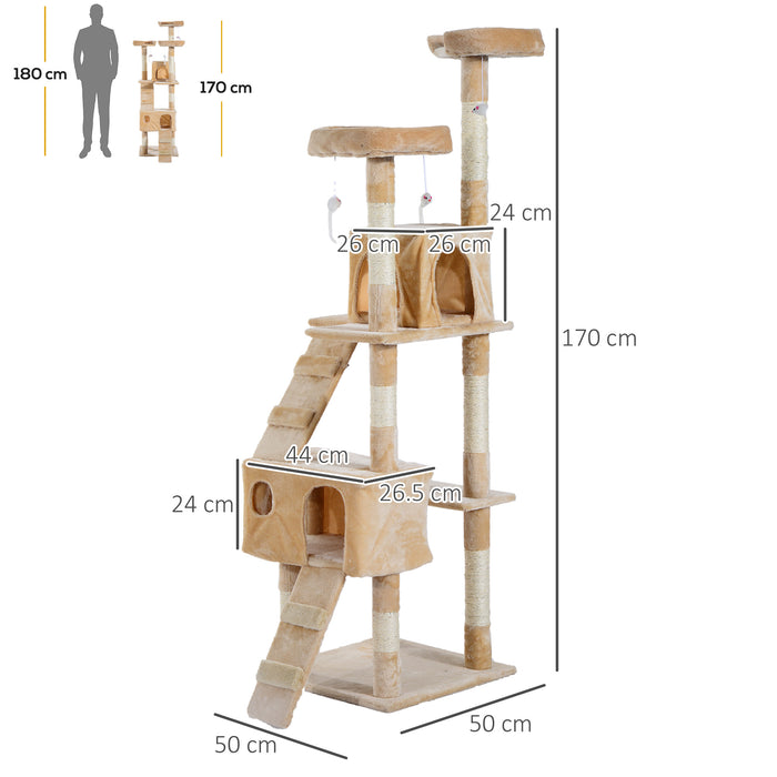 Cat Tree Kitten Activity Center - Scratch, Climb & Lounge Tower with Scratching Post - Ideal for Playful Kittens and Small Cats