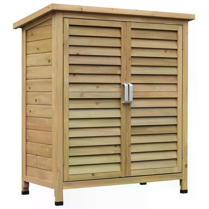 Solid Fir Wood Garden Storage - Sturdy Outdoor Cabinet for Garage Organisation - Ideal for Garden Tool and Equipment Keeping