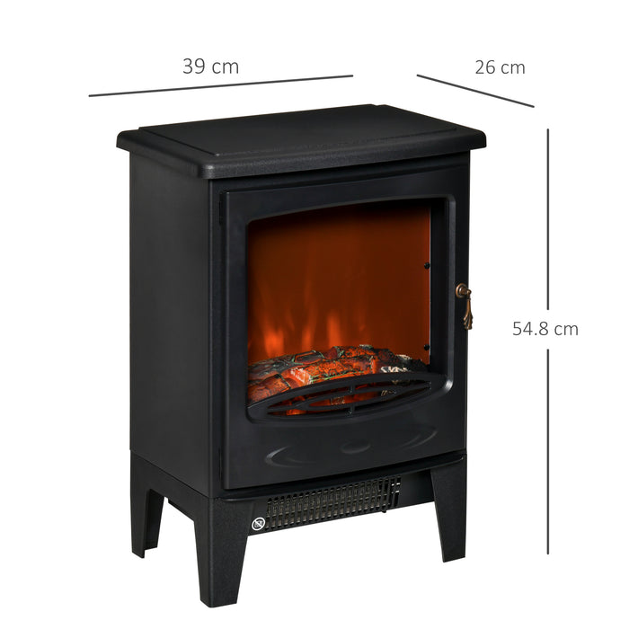 Electric Fireplace Heater with Realistic Flames - Free Standing 900W/1800W Stove for Cozy Warmth - Overheat Safety Protection for Home Comfort