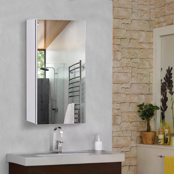 Stainless Steel Mirror Cabinet - Wall-mounted Bathroom Storage with 300mm Width - Space-Saving Solution for Toiletries and Essentials