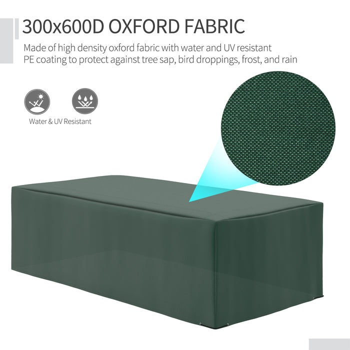 Oxford - Heavy-Duty Waterproof and Anti-UV Patio Furniture Cover for Outdoor Protection - Ideal for Garden Rattan Sets, Green, 255 x 142 x 86 cm