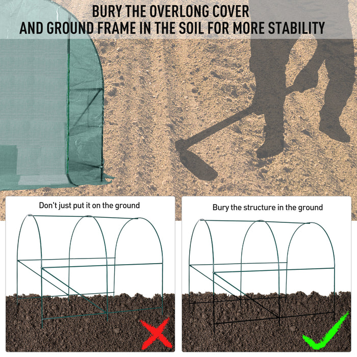 Reinforced Polytunnel Walk-In Greenhouse - 2.5x2m Waterproof & Sturdy Garden Structure with Galvanized Base - Ideal for Plant Growth and Protection