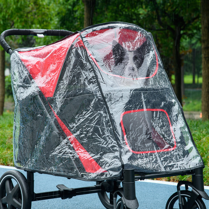 Dog Pram Stroller Rain Cover - Weatherproof Protection for Pet Carriages - Ideal for Large to Medium Dogs with Convenient Rear Entry