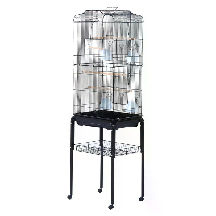 Extra-Spacious Bird Sanctuary - Parrot Cockatiel Cage, 47.5L x 37W x 153H cm, Durable Design - Ideal Home for Large Birds, Easy Cleaning