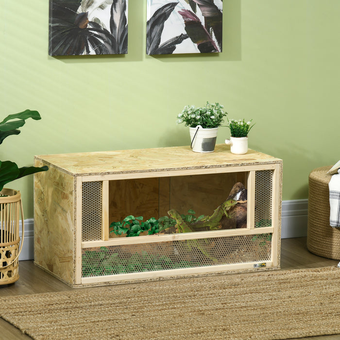 Climbing Pet Reptile Terrarium - Breathable Mesh Vivarium with Sliding Doors - Ideal Habitat for Lizards and Climbing Reptiles