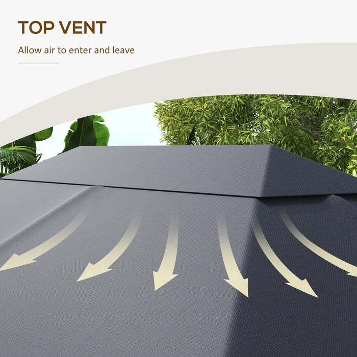 3 x 4m Gazebo Canopy Top - Durable Replacement Cover in Dark Grey - Ideal for Outdoor Shelter and Garden Enhancement