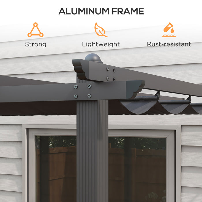 Aluminium Pergola 3x4m with Retractable Roof - Versatile Outdoor Canopy Sun Shade, Grill and Patio Shelter - Ideal for Decks and Gardens