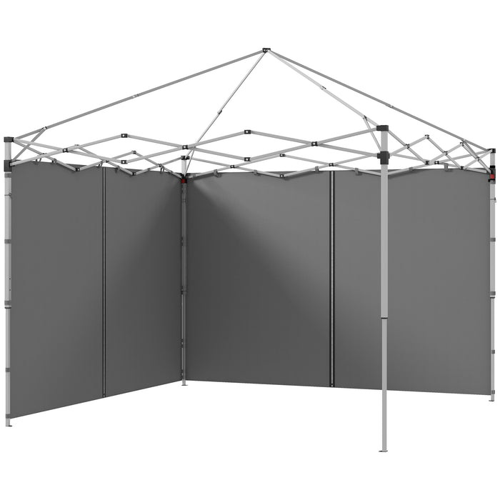 Gazebo Side Panels Replacement 2-Pack - Zippered Doors, Fits 3x3m & 3x6m Pop-Up Structures, Light Grey - Ideal for Outdoor Shelter and Privacy